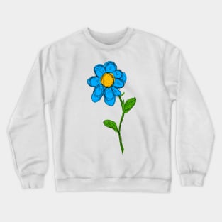 Blue Flower Crewneck Sweatshirt